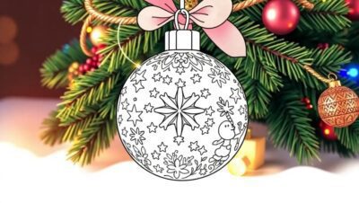 Dibujos navideños. Bola de Navidad para colorear 34 dibujos navidenos bola de navidad para colorear 6